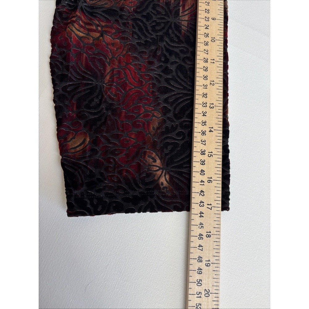 Catherines Womens Sz 1x Tunic Red Black Velvet Burnout Floral Stretch Whimsigoth - Picture 3 of 5